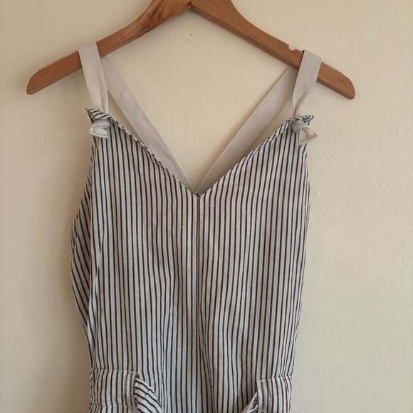 Rag & Bone Ellen Stripe Linen Cotton Blend Belted Jumpsuit XS size 2/4 - Picture 5 of 10